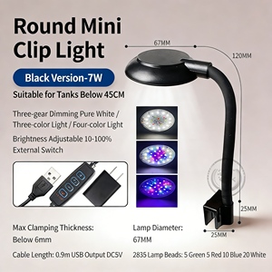 Lampe LED à pince pour aquarium, moderne, alimentée par USB, à spectre complet, 7W, à intensité variable, veilleuse <span class=keywords><strong>de</strong></span> salon pour l'observation des poissons Betta - Product Image 4