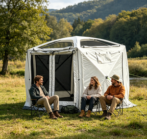 Tente <span class=keywords><strong>de</strong></span> camping pop-up 300D Oxford avec moustiquaire, abri extérieur respirant à mailles haute densité - Product Image 5