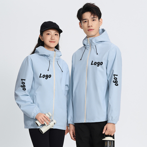 Unisex Waterproof With Stand Collar And Zipper Design Custom Logo Mens Polyester Sports <b>Coat</b> For Spring Autumn - Product Image 2