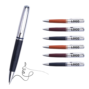 Superior Quality Luxury PU Leather New Customized Logo Printed Business Novelty Metal Ballpoint <b>Pen</b> for Gifts - Product Image 1