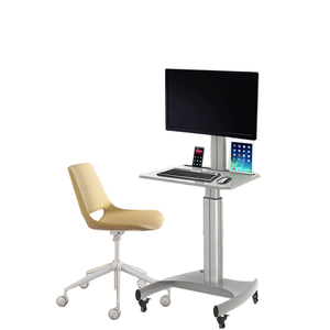 Support universel en acier pour moniteur, <span class=keywords><strong>chariot</strong></span> mobile de maintenance pour rondes médicales, support de levage pour ordinateur de bureau 10-24 pouces - Product Image 1