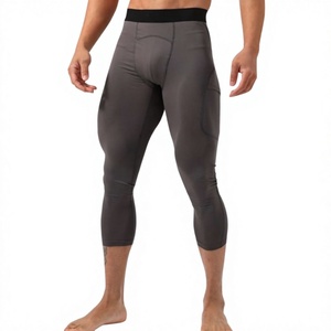 Nouveau Legging Capri Tendance pour Homme, Uni, à Taille Élastique Ajustable, Longueur Mollet, Séchage Rapide, pour l'Entraînement - Product Image 3