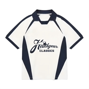 Maßgeschneiderte Übergroße Streetwear-Shirts mit Wärmeübertragungsdruck Fußballbekleidung Design Besticktes Logo Fußball Sommer Automatisierter Zuschnitt - Product Image 6