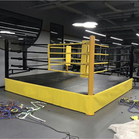 Ring de boxe surélevé pour compétition, plateforme de boxe, toiles, protections d'angle, cordes, cadre en acier antidérapant, taille personnalisée, directement de l'usine