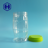 Vente en gros de pots en plastique pour biscuits de 900 ml en aluminium scellés, étanches, de qualité alimentaire, avec couvercles à joint pour le stockage des collations