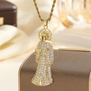 聖母マリア死の神ペンダントネックレス、パーティーパーティー冬のセーターネックレス、友人や家族への贈り物 - Product Image 6