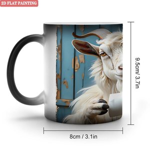 แก้วกาแฟเปลี่ยนสีเมื่อโดนความร้อน ลายฟรอสต์สีดำ ขนาด 11 ออนซ์ เซรามิก สำหรับดื่มก่อนทำงานทุกวัน - Product Image 1