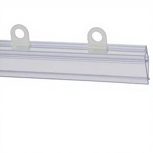 Penyangga Poster Plastik Supermarket dengan Tiang Gantung Strip Samping PVC Transparan Model Tiang Bendera Iklan XH290 Dapat Disesuaikan - Product Image 1