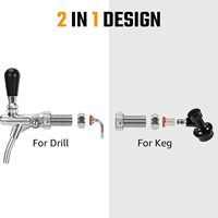 Robinet de brassage artisanal réglable 2-en-1 avec contrôle du débit, finition chromée, filetage G5/8