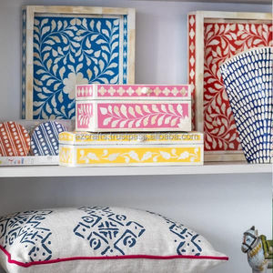 Antique-Look Bone Inlay Handmade Tea Coaster <b>Set</b> Luxury Classic Square <b>PC</b> Mat Pads Eco-Friendly Sustainable for Hotels Bulk - Product Image 2