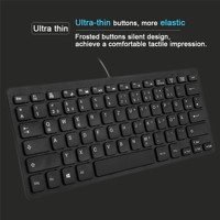 Clavier miniature filaire externe USB personnalisé en gros, clavier de petite taille, clavier de langue mineure russe/français/allemand/espagnol/clavier