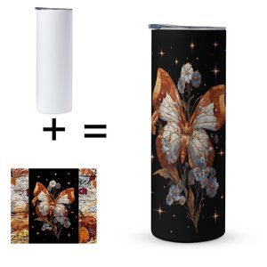 Vaso de Acero Inoxidable de 20 oz con Aislamiento al Vacío, Diseño de Mariposa con Impresión Personalizada - Product Image 5