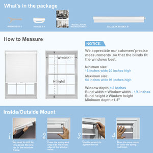ظلال خلوية سهلة التركيب بدون حفر تعتيم قرص العسل أعمى بطيات للمنزل الفندق - Product Image 6