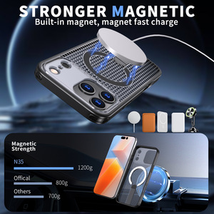 Voor Apple <span class=keywords><strong>Iphone</strong></span> 11 <span class=keywords><strong>12</strong></span> 13 14 15 15 16 17 <span class=keywords><strong>Pro</strong></span> <span class=keywords><strong>Max</strong></span> Honingraat Koelbeugel Houder N52 Sterke Magnetische Acryl Telefoonhoes - Product Image 4