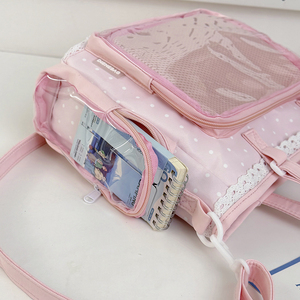 Borsa a tracolla <span class=keywords><strong>Ita</strong></span> in pizzo all'ingrosso per studenti, grande capacità, con porta pin, borsa a mano Itabag, borse a tracolla anime - Product Image 5