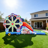 Château gonflable avec toboggan, grand équipement d'amusement extérieur, château gonflable pour enfants avec toboggan, toboggans aquatiques gonflables