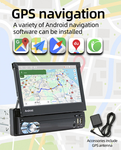 BQCC <span class=keywords><strong>Autoradio</strong></span> Android 1 DIN avec enregistreur cassette et navigation GPS, écran HD rétractable de 7 pouces, lecteur multimédia vidéo et audio stéréo, sans lecteur DVD - Product Image 3
