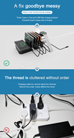 Station de charge pour plusieurs appareils, chargeur USB 9 ports 150W avec séparateurs réglables, compatible avec tablette/TWS/téléphone portable/montre