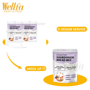Emballage de <span class=keywords><strong>farine</strong></span> de qualité alimentaire réutilisable sur pied personnalisé 100g 250g 500g 1kg Étanche à l'humidité Sans <span class=keywords><strong>gluten</strong></span> Mélange de pâte à pain au levain en poudre Sac - Product Image 3