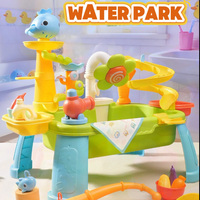 2026 Jouet de cuisine d'assemblage pour enfants, très populaire, avec bassin de pêche à l'eau et machine à laver la vaisselle, doté d'un robinet d'eau de dessin animé