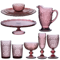 Gobelet en verre à eau coloré vert en relief de style mexicain vintage personnalisé verres à vin rouge pour mariage