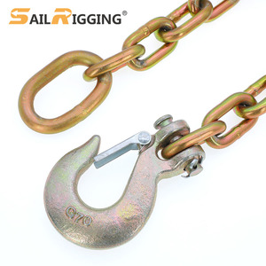 Nacm90 <span class=keywords><strong>G43</strong></span> độ bền kéo cao thép kéo chuỗi vàng mạ kẽm Trailer an toàn giao thông vận tải chuỗi 5/16 kéo an toàn Chuỗi móc - Product Image 2