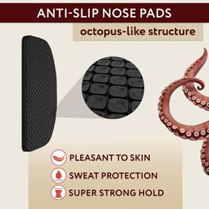 Almohadillas nasales Db para gafas, 1 mm de grosor, texturizadas, antideslizantes, de poliuretano, negras, 6 pares, soporte cómodo para la puente nasal - Product Image 4