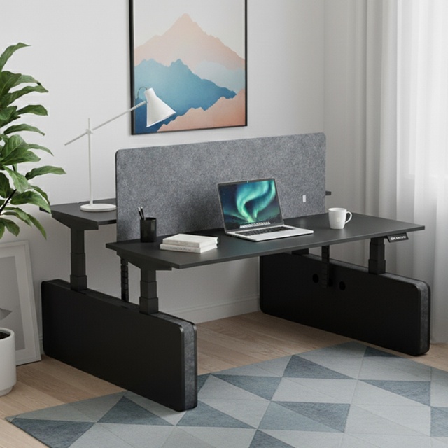 Space Saving Sit Stand Desk Electric Adjustable Office Desk for Small Workspaces Standing Desk L Shape