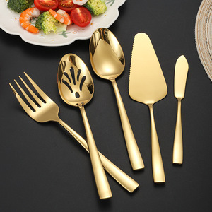 Juego de cubiertos de acero inoxidable, cucharas para servir, tenedores, palas para pizza, cuchillos para aceite, para buffets, hoteles, pulido espejo, calidad alimentaria - Product Image 4