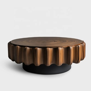 Ý Vòng Bằng Gỗ Bàn Cà Phê Cao Kết Thúc Hiện Đại Sáng Tạo Thiết Kế Nghệ Thuật Bảng Cho Căn Hộ Nhỏ Phòng Khách Độc Đáo Trang Trí Nội Thất - Product Image 1
