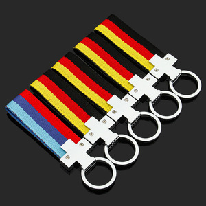 <span class=keywords><strong>Porte</strong></span>-clés en corde tressée avec design drapeau M pour <span class=keywords><strong>Mercedes</strong></span>, bande en nylon S Line Allemagne, logo personnalisé, <span class=keywords><strong>cuir</strong></span> écologique, alliage de haute qualité - Product Image 3