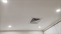 Diffuseur de plafond carré en ABS épaissi 400x400mm, grille d'aération HVAC à 4 voies avec adaptateur de conduit rond de 250mm pour bureau et maison