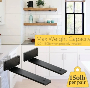 Soporte de Pared Metálico para Estantes de Gabinete, Resistente, en Forma de L, para Muebles y Almacenamiento - Product Image 6
