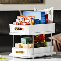 Accessoires pour la maison et la cuisine : Nouveaux étagères de rangement à 2 niveaux et organiseurs coulissants sous l'évier