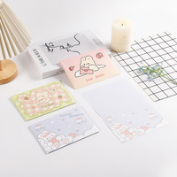 Ensemble complet de papier à lettres et d'enveloppes, motifs d'animaux mignons et délicats, papier d'écriture lisse, papeterie de couleurs pastel assorties