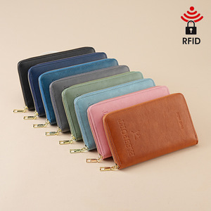 Wholesale Waterproof RFID Blocking Short PU Polyester Hasps Closure Multi Pocket <b>Travel</b> Wallet Handbag Organizer <b>Documents</b> Cards - Product Image 6