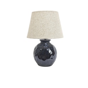Nouvelle lampe de table en céramique <span class=keywords><strong>bleu</strong></span> foncé de style chinois rétro avec lustrage et texture de glaçure fluide, pierre précieuse de chevet, décoration intérieure - Product Image 5