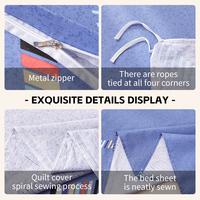 Vente en gros de draps de lit personnalisés en coton 100% - Ensemble de literie 4 pièces - Housse de couette - Taille King Size - Taille Queen Size - Taille Full - Super doux - Luxe