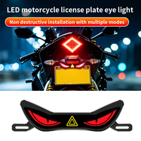 Lumière LED pour plaque d'immatriculation de moto, effet œil de démon, clignotante, feu arrière, lumière d'ambiance décorative