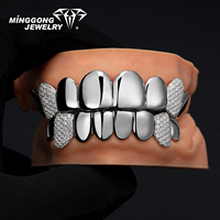 Grillz personnalisé en or poli 10K 14K 18K et argent sterling 925 Accessoires hip-hop à la mode pour hommes et femmes