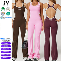 Combinaison de yoga et de danse Pilates JY personnalisée pour femme, une pièce, effet push-up, froncée, légèrement évasée