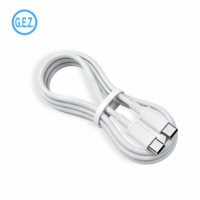 Kabel Pengisian Cepat 20W PD Dual Type-C 3A TPE Shielded Braid Bersertifikasi MFi untuk iPhone 15 Pro, Smart Watch, Earphone, Tembaga Murni