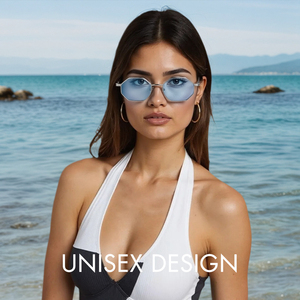 시피어 선글라스 프레임 맞춤 로고 도매 클래식 안경 핫 트렌디 오벌 럭셔리 빈티지 원형 메탈 선글라스 - Product Image 5