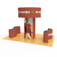 Stand d'exposition portable sur mesure 10x10, en alliage d'aluminium, pliable, murs de stand d'exposition, tissu tendu, sublimation par transfert thermique, 10 pieds