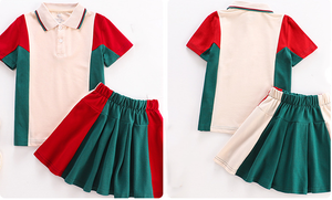 Ensemble personnalisé de 2 pièces pour enfants, vêtements de sport, polos et shorts pour l'école <span class=keywords><strong>maternelle</strong></span> primaire, uniformes scolaires pour garçons et filles - Product Image 2