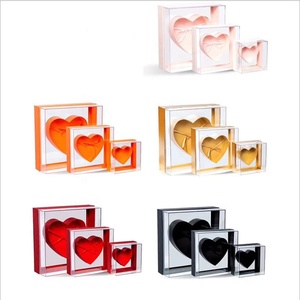 Scatola regalo di san valentino rosa fiori secchi trasparente in acrilico con finestra rosa a forma di cuore scatola regalo fiori decorativi - Product Image 4