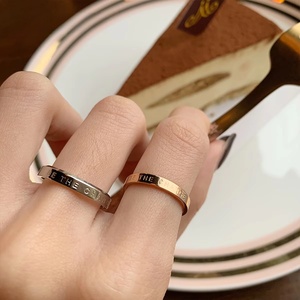 <span class=keywords><strong>Simple</strong></span> Or Rose En Acier Inoxydable Index Bague Niche Conception Fermé Couple Bracelet pour Femmes Inspiré Ins Tendance Zircon - Product Image 3