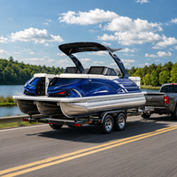 Bateau ponton de luxe en aluminium de 22 pieds, 12 passagers, arche électrique, certifié CE, alimenté par batterie, pour la pêche