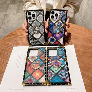 Patrón étnico de lujo para <span class=keywords><strong>iPhone</strong></span> 17Air Phone Case 16pro Ring Holder 15max Square Edge 14plus <span class=keywords><strong>Funda</strong></span> protectora a prueba de golpes 13 - Product Image 2