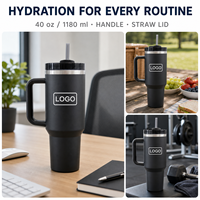 JUNVOY Bouteille isotherme sous vide à corps large en acier inoxydable 304/316 de 40 oz, avec paille, maintien chaud/froid 12-24h, portable